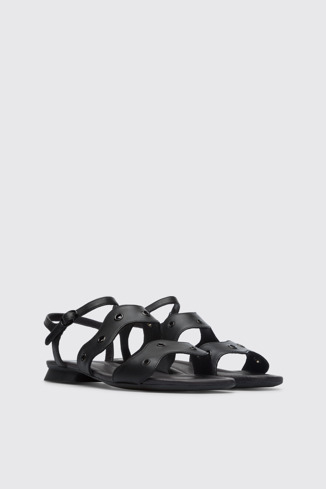 Front view of Twins Black TWINS sandal for women