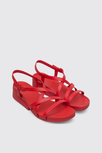 Front view of Minikaah Red sandal for women