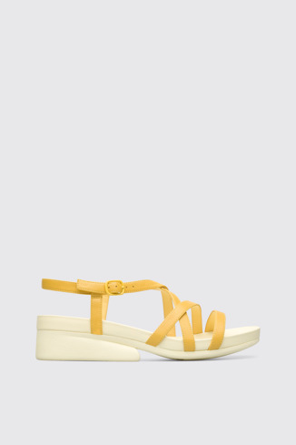 Side view of Minikaah Yellow sandal for women