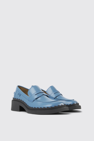 Alternative image of K201320-010 - Taylor - Blue leather loafers for women