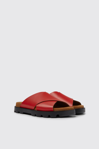 Brutus Sandal Sandales en cuir rouge pour femme