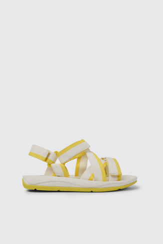 Match Sandalo da donna in PET riciclato bianco e giallo