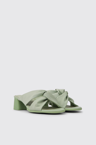 Front view of Katie Green recycled PET sandals for women
