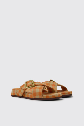 Atonik Sandalias naranjas y beige para mujer