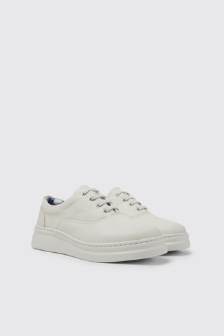 Front view of Runner Up White leather sneakers for women