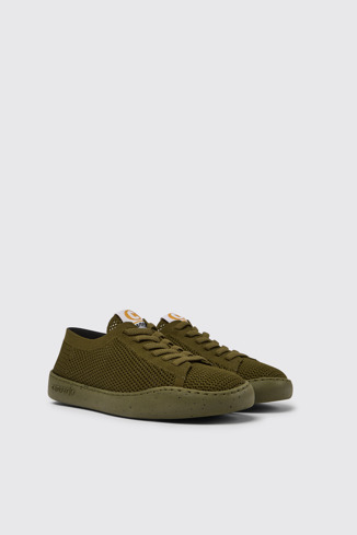 Front view of Peu Touring Green recycled PET sneakers for women