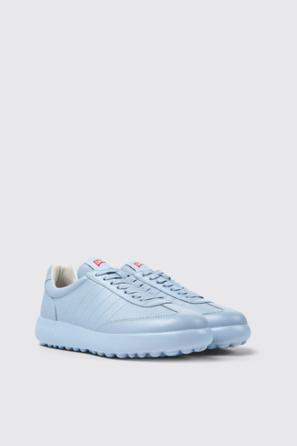 Front view of Pelotas XLite Blue leather sneakers for women