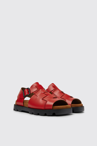 Brutus Sandal Sandales en cuir rouge pour femme