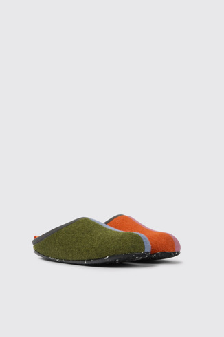 Front view of Twins Multicolored wool women’s slippers