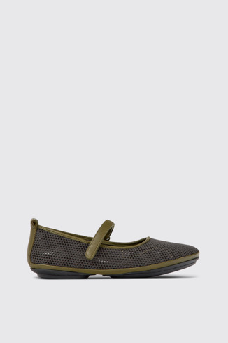Side view of Right TENCEL® Green and black shoes for women