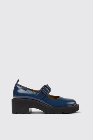 Milah Zapatos de piel azul para mujer.