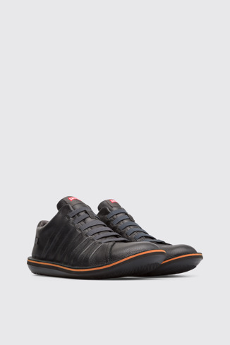 Front view of Beetle Black Ankle Boots for Men