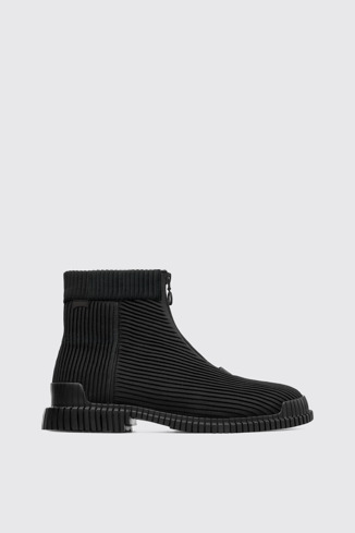 Side view of Pix Black Ankle Boots for Men