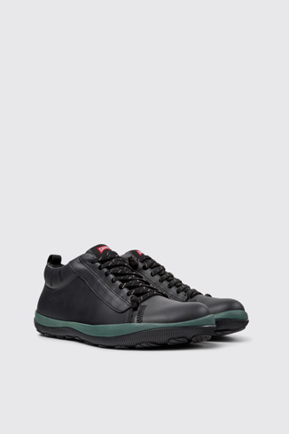 Front view of Peu Pista GM - GORE-TEX Black Leather Ankle Boots for Men.