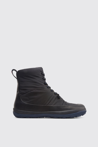 Side view of Peu Pista Black Ankle Boots for Men