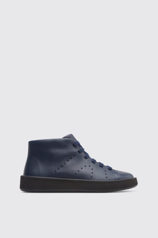 Side view of Courb Blue Sneakers for Men