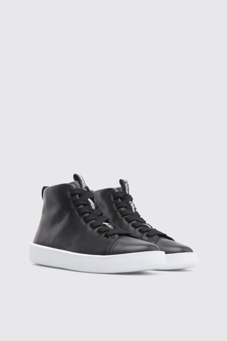Front view of Courb Black sneakers for men