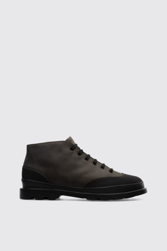 Side view of Brutus Greenish-grey ankle boot for men