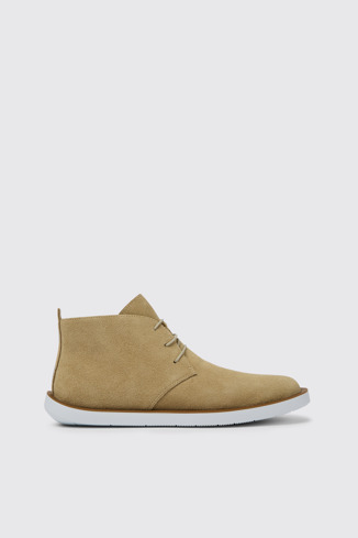 Side view of Wagon Beige nubuck men's shoes
