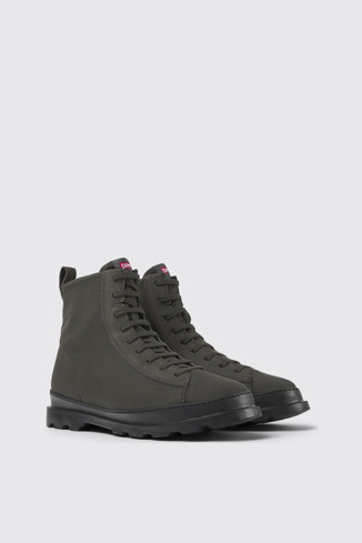 Alternative image of K300427-010 - Brutus - Gray textile and nubuck ankle boots for men