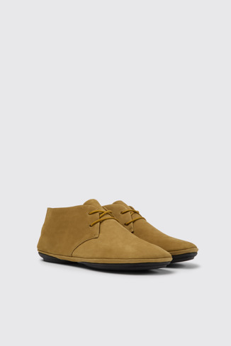 Front view of Right Brown nubuck desert boots for women