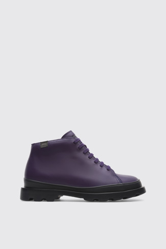 Side view of Brutus Purple Ankle Boots for Women