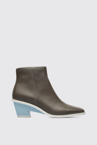 Side view of Brooke Grey Ankle Boots for Women