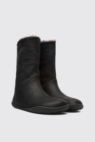 Front view of Peu Black Boots for Women