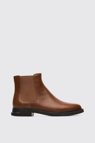 Side view of Iman Brown Ankle Boots for Women