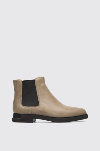 Side view of Iman Grey Ankle Boots for Women