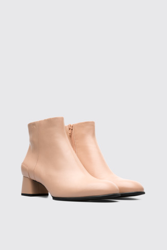 Front view of Katie Nude Ankle Boots for Women