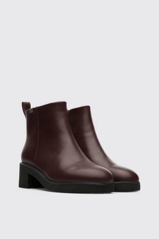 Front view of Wonder Burgundy Ankle Boots for Women