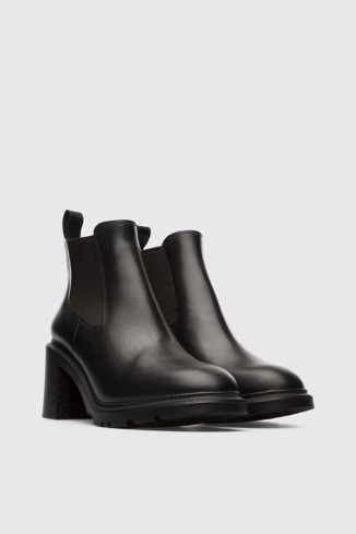 Front view of Whitnee Black Ankle Boots for Women