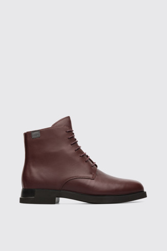 Side view of Iman Burgundy Boots for Women