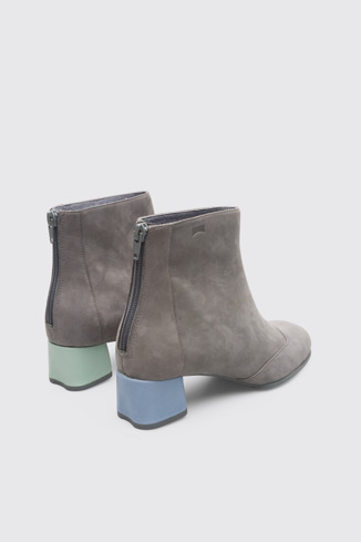 Back view of Twins Grey Ankle Boots for Women