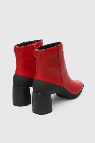 Back view of Upright Red Ankle Boots for Women