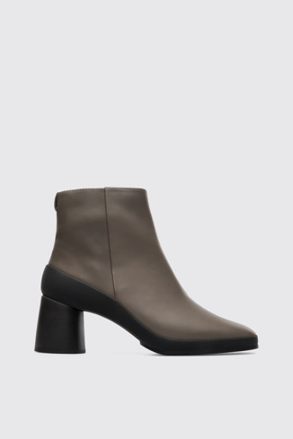 Side view of Upright Grey Ankle Boots for Women