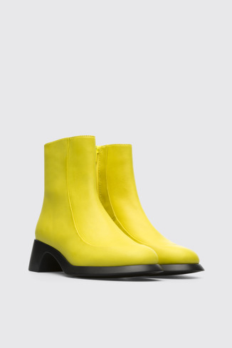Front view of Trisha Yellow Boots for Women