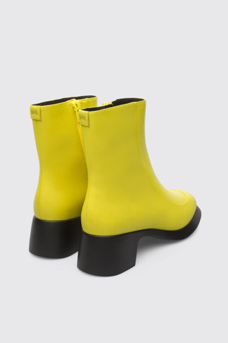 Back view of Trisha Yellow Boots for Women