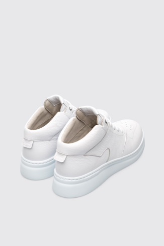 Back view of Runner Up White leather sneakers for women