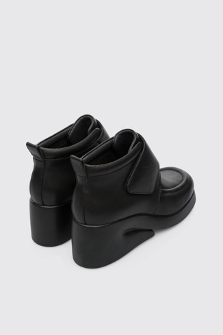 Back view of Kaah Black Ankle Boots for Women