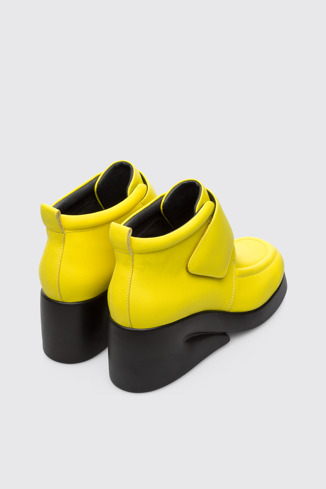 Back view of Kaah Yellow Ankle Boots for Women