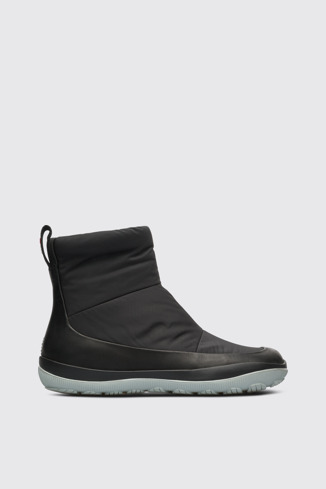 Side view of Peu Pista Waterproof black mid boot for women