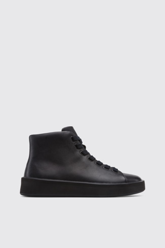 Side view of Courb Women's black ankle boot