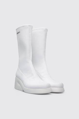 Front view of Kaah Women's white high boot