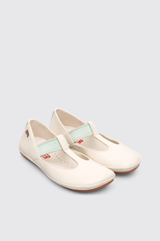 Front view of Right Beige Ballerinas for Kids