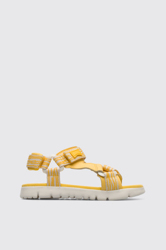 Side view of Oruga Multicoloured webbing strap sandal
