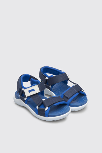 Front view of Wous Blue sandal for kids