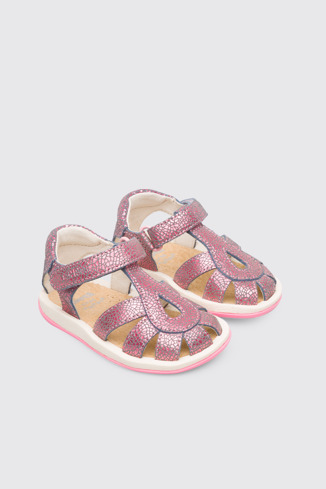 Alternative image of K800363-002 - Bicho - Closed pink T-strap kids’ sandal.