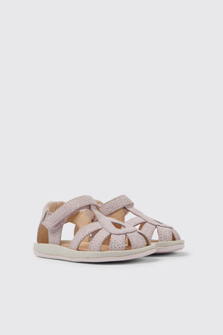Bicho Sandales en nubuck rose effet pailleté